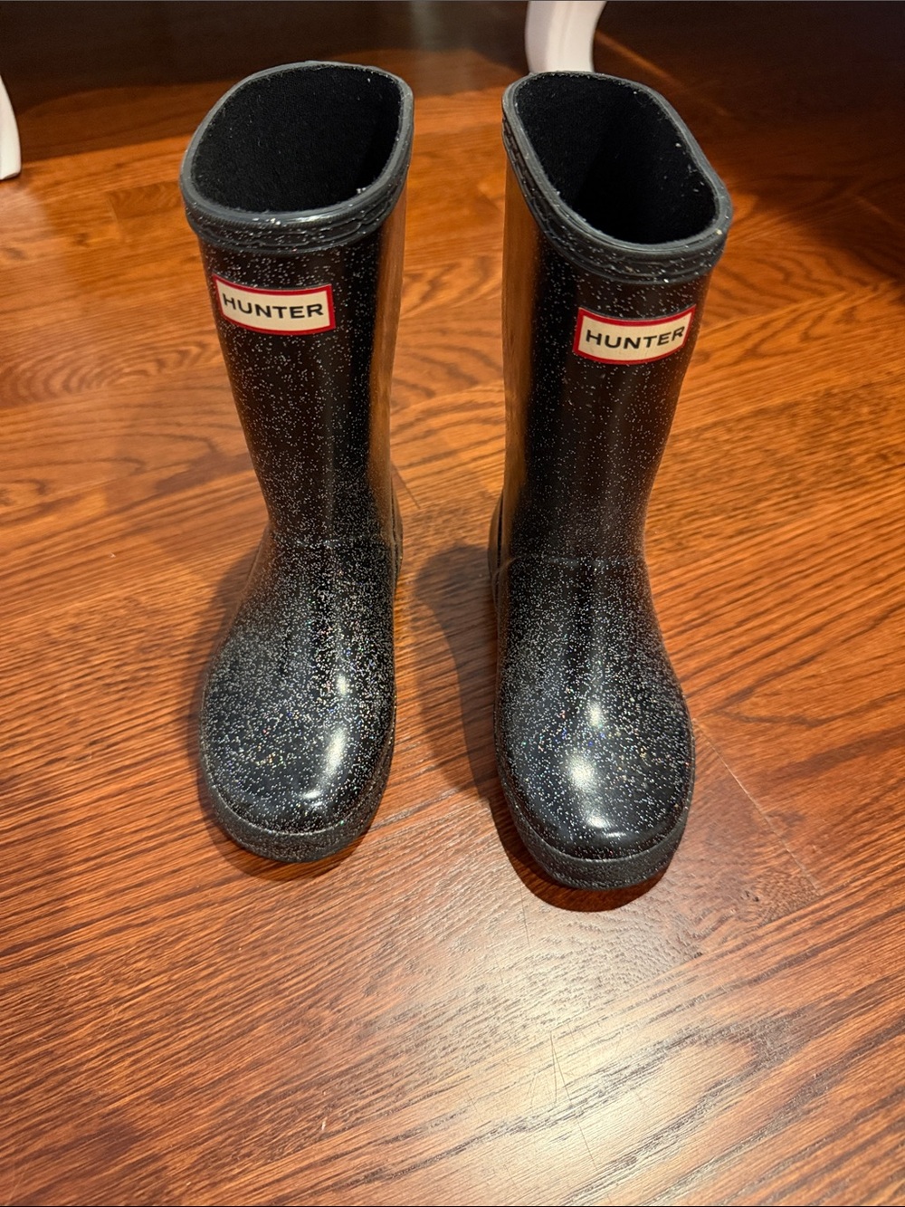 Girl Hunter Black Sparkle Tall Rain Boots